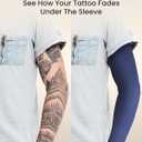 KEMFORD Tattoo Cover Up Sleeves  1 Pair of Lightweight UV Arm Sleeves for Men & Women  Breathable Fabric for Work, Healing Tattoos, and Sun Protection (L)