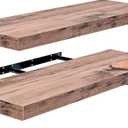 Sorbus Floating Shelves for Wall - 24" Bathroom Shelves, Wall Decor for Bedroom, Kitchen, Living Room, Home Decor & Book Storage - Mounted Floating Shelf with Invisible Brackets (Mahogany, 2 Pack)