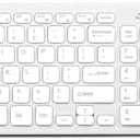 Wireless Keyboard and Mouse Combo, Compact Quiet Wireless Keyboard and Mouse Set 2.4G Ultra-Thin Sleek Design for Windows, Computer, Desktop, PC, Notebook, Laptop (White), 2 Pack