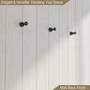 Epock Towel Hooks for Bathrooms Set of 3, Screw-in Stainless Steel Robe Coat Clothes Hook Bathroom & Kitchen Round Style Small Wall Hooks Rustproof -Matt Black (Base diameter=1.8cm/0.709")