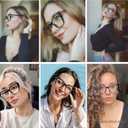 AMOMOMA Trendy TR90 Oversized Blue Light Reading Glasses Women,Stylish Square Cat Eye Glasses AM6031, +2.00