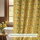 Floral Bird Shower Curtain, Yellow Shower Curtain 72x72, Hummingbird Jungle Victorian Spring Botanical Shower Curtain for Bathroom, Chic French Country Style