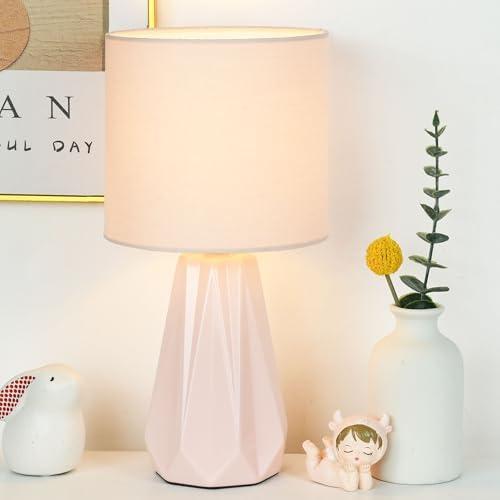 Lampwell Elisa Green Small Table Lamp for Living Room as Bedside Table Lamp for Bedroom,Modern Ceramic Kids Night Table Lamp,6.1H12.4IN,Bulb Excluded 