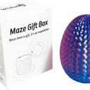 Mystery Egg Maze Puzzle Box - Creative Reusable 3D Printed Brain Teaser with Hidden Compartment for Cash Gifts Treasures, for Birthday, Christmas, Halloween and Easter for Kids & Adults(Blue-Purple)