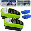 2Pcs Automotive Oil Film Cleaning Brush,Reusable Oil Film Cleaning Brush,Glass Cleaning Board,Oil Film Cleaning Brush,Car Glass Oil Film Cleaner for Windshield Improves Clarity and Visibility, Green