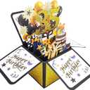 Asmallgf Vintage 3D Pop-up Birthday Card for 35th Birthday Decorations for Women Men, Funny Card for Mom Dad
