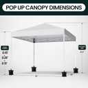 Shades 10x10 Pop Up Canopy, Heavy Duty Beach Tent with Carrying Bag for Easy Moving, Sun Shelter for Parties, Events, Camping, Outdoor Gazebo with 420D PU Coated Waterproof White Fabric
