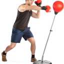 TechTools Punching Bag with Stand, Boxing Bag for Teens & Adults - Height Adjustable - Speed Bag for Training, Boxing Equipment, Stress Relief & Fitness, 58 Inches X 18"