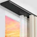 Double Curtain Track Ceiling Mount, 4.9ft Silent Curtain Rail System Black
