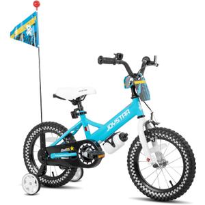 JOYSTAR Little Rock 12 Inch Kids Bike for 3 4 Years Boys Toddler Bike with Training Wheels Sports Kids Bicycle with Basket Bike Streamers Toddler Boy Bikes Royal Blue