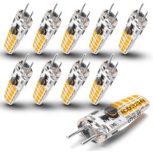 Heifymi GY6.35 LED Bulb 2W Equivalent 20W Halogen Bulb 2700K Warm White AC/DC 12-24 Volt G6.35/GY6.35 Bi-Pin JC Type for Landscape Chandelier Under Cabinet Ceiling Lights, Non-Dimmable, 10 Pack