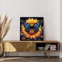 Framed Paint by Numbers Kit for Adults Beginner Butterfly, Adult Paint by Number Kits on Canvas Framed, DIY Acrylic Oil Painting by Numbers with Frame, Sunflower for Home Decor Gift 10 X 10 Inch (OPFUS2504-11)