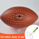 Glow in The Dark Football, Light Up Fooball, LED Leather Football with Air Pump, Perfect for Evening Play, Camping and Beach Fun, Size 6 (Brown)