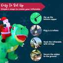Joiedomi 6 FT Long Christmas Inflatable Dinosaur Outdoor Decoration, Inflatable Santa Riding Dinosaur with Build-in LEDs, Christmas Blow Up Yard Decoration for Xmas Party Garden Lawn Winter Dcor