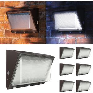 Sunco 120W LED Wall Pack Outdoor Dusk to Dawn Photocell Sensor Industrial Dimmable Waterproof Commercial Grade Security Warehouse Parking Lot, 5000K Daylight, 16200 Lumens, AC120-277V 6 Pack.