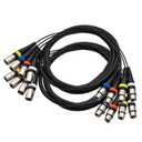 2Pack 4 Channel XLR Snake Cables 3FT, 4 Colored XLR Male to Female Microphone Patch Cable, Pro Audio Recording Snake Cable for Recording,Live, Stage, Studios