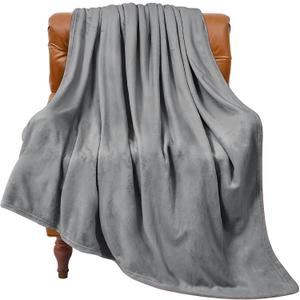BEDELITE Fleece Blanket Grey Throw Blanket for Couch & Bed, Luxury Plush Cozy Fuzzy Blanket 50" x 60", Super Soft Warm Lightweight Throw Blanket for Travel Camping