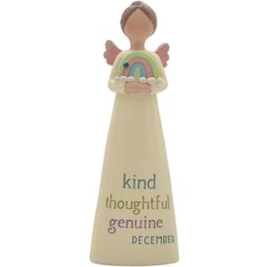 Blossom Bucket December Birthstone Angel Figurine, 5.5-inch Height, Resin
