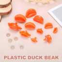 MECCANIXITY 30Pcs Plastic Duck Beak, 0.27 in Doll Safety Duck Mouth Beak Replacement Decor with Washers for DIY Craft Crochet Duckbills Doll Making