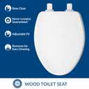 Bemis Ashland Modern Wood Toilet Seat with Decorative Edge, Slow Close, Secure Hinges, Made in USA, Elongated, White