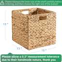 13x13x13 Storage Cube Bins Set of 4, Wicker Baskets for Shelves, Natural