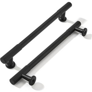 khtumeware 6 Inch Hole Center 5 Pack Matte Black Heavy Duty Solid Cabinet Pulls, Kitchen Drawer Handles, for Dresser cabinets, cabinets