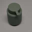 INGOFIN Ceramic Lotion Dispenser - 12oz Refillable Hand Soap Dispenser Bathroom, Modern Liquid Dispenser with Pump, Dish Dispenser for Kitchen, Matte Green