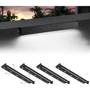 Kwinmyso 2-Packs 5W 12inch LED Hardscape Paver Lighting,12V AC/DC Low Voltage Retaining Wall Lights,Landscape Lighting,5000K Daylight White Outdoor Step Light,50,000 Hours Lifespan-Black