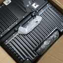 feilario 30in Super Large Captain Aluminum Frame Hardside Spinner Wheels Luggage, Removable Wheels Zipperless Checked Suitcase with Cup Holder/Phone Holder (A-Jet Black)