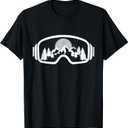 Ski Snowboard Shirt Goggles Skiing Snow Mountain Winter Gift T-Shirt, S