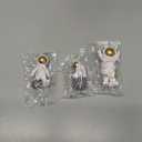 3 Pcs Gold White Astronaut Statues Set, Spaceman Sculpture Figurines Home Ornament Cake Toppers Gift