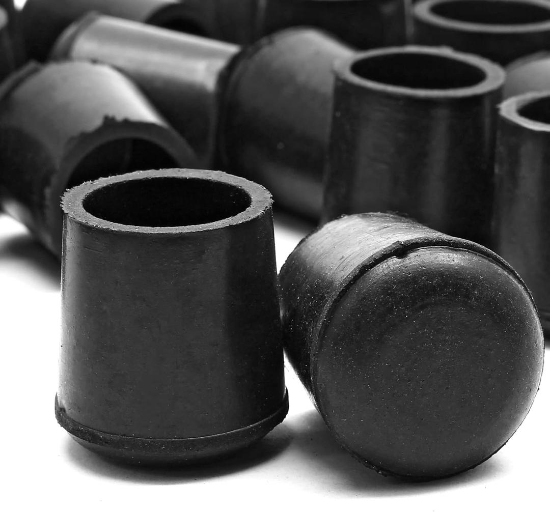 Piutouyar Round PVC Rubber Furniture Covers, 19mm / 3/4 Inches Table Chair Leg Tip Protectors, Non-Slip End Cap for Protect Surfaces, Black (32Pcs)