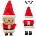 3 x Christmas Clothes for 17cm Dolls(No Doll), Santa Outfit, Cute Christmas Clothes Set, Doll Accessories for Blind Mystery Box, Includes Hat, Coat, Shoes and Glasses