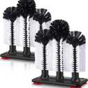 Havawish 2 Pack Water Bottle Cleaning Brush with Suction Base, 3 Head Bristle Bar Glass Washer for Sink, Cup Washer Brush Cleaner for Bar Beer Cup, Wine Glass, Long Leg Cup Kitchen Tools