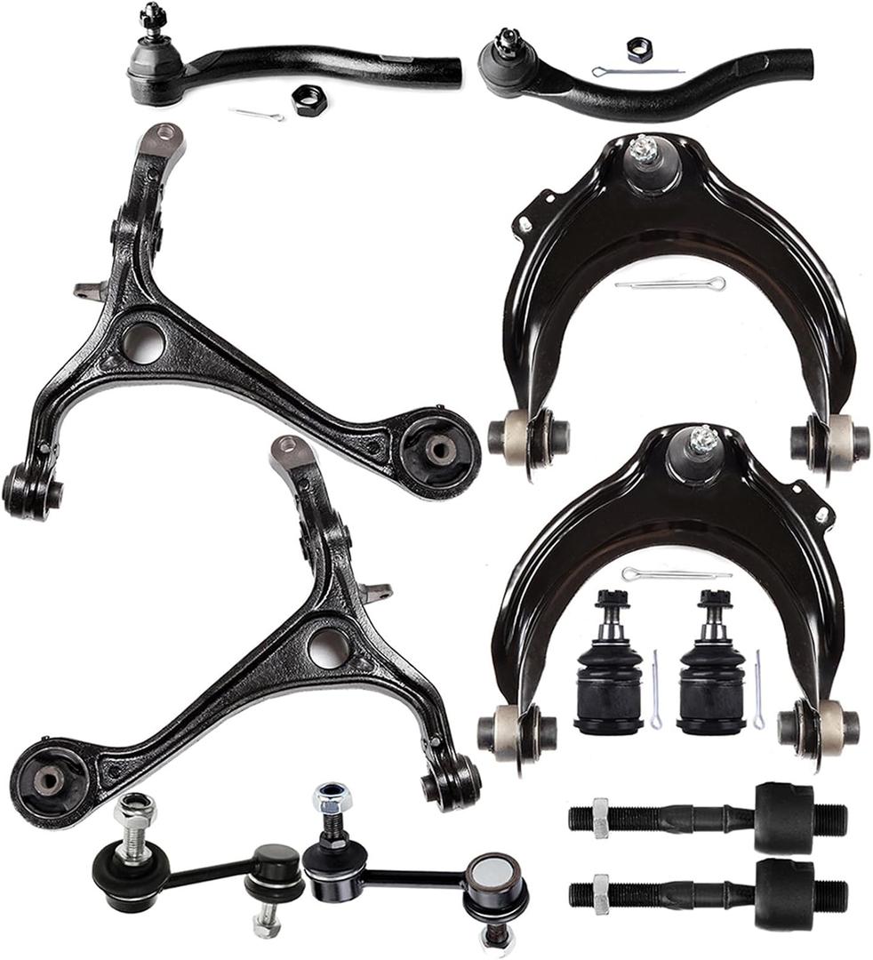 12PCS ASTOU Front Suspension Kit fit 2004-2008 for Acura TSX 2003-2007 for Honda Accord 2.4L Upper Control Arm And Ball Joint Lower Control Arm Lower Ball Joint Tie Rod End Sway Bar End link