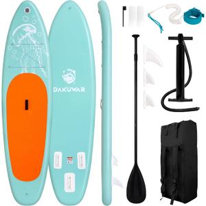 DAKUWAR Paddle Board 10'6''/10' Inflatable Stand Up Paddle Boards with SUP Accessories Ultra-Light Paddleboard Non-Slip Comfort Deck for Adults & Youth of All Skill Levels