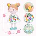 OUOZZZ Soft Baby Doll for Girls - First Baby Doll Easter Gifts Bunny Plush for Kids Easter Toys Decorations Basket Stuffers for Toddlers Infants 13" (A-abby01 Rabbit)