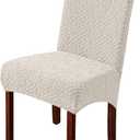 High Back Chair Cover Dining Chair Slipcovers Washable Back Chair Protectors Covers for Kitchen Dining Room Chair Covers Set of 2/4/6/8 (Beige)
