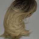 MIMAN 12 Inch Short Ombre Blonde Bob Wigs with Bangs Shoulder Length Straight Wig with Dark Root Synthetic Hair Replacement Wig for Women Halloween Costumes Cosplay Wigs