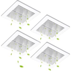 4 Pcs 11 x 11 in Bathroom Exhaust Fan Cover Replacement Parts for Square Bathroom Vent Cover Washroom Ceiling Fan Grille Ventilation Grille