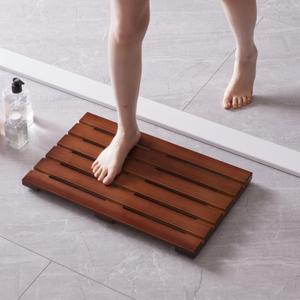 Bath Mat for Shower, Wooden Floor Mat for Bathroom,Non-Slip | Heavy Duty, Shower Mat for Indoor Outdoor (20  13  1.5 inches, Coffee)