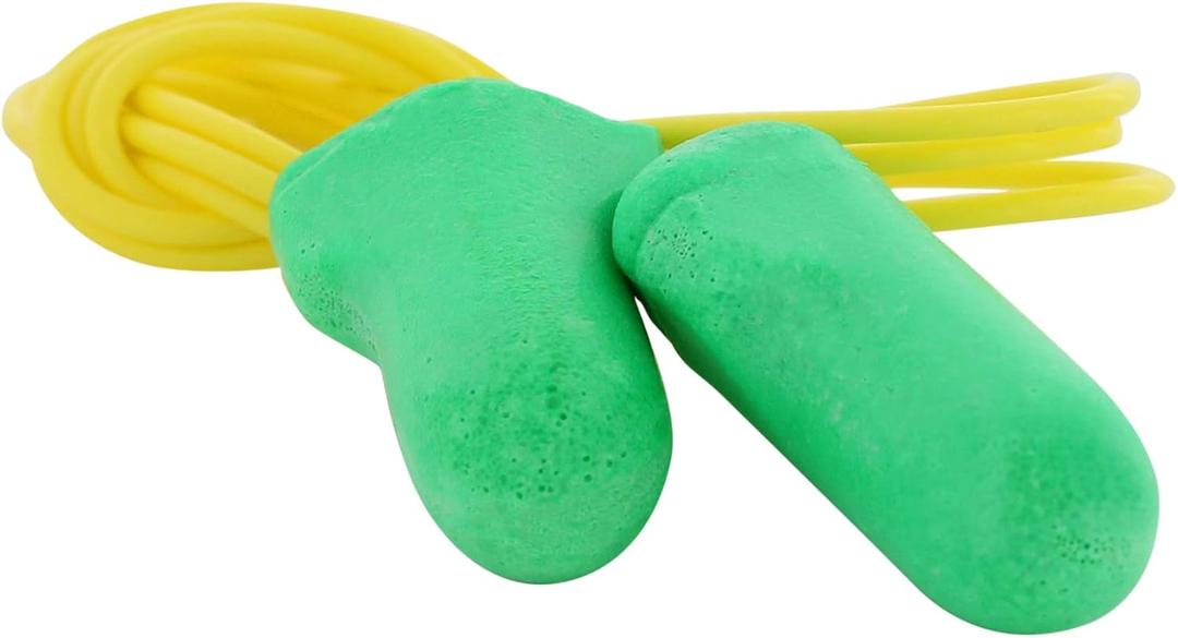 Howard Leight by Honeywell Maximum Lite Low Pressure Corded Disposable Foam Earplugs, Box of 100 Pairs (LPF-30) ,Green