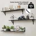 WOPITUES Long Wall Shelves 48″W x 8″D, Floating Book Shelves Max Load 65lbs, 48in