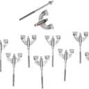 8-Piece M6 Chrome Drum Hardware Pack - Tension Rods, Lugs & Claws Set | Replacement Accessories for Bass/Snare Drums | Drum Set Accessories with Washers & Screws (11x5.4cm, 1mm Thread Pitch)