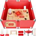 All-in-One Chicken Brooder Box for Chicks Starter Kit with Heater, Perch, Sawdust, Feeder & Waterer, Large Reinforced Stainless Steel Frame Poultry Brooder for Up to 30 Baby Chicks, Ducks & Quail (Heatingplate)