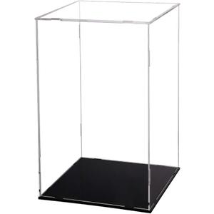Evron Display Case for Collectibles Assemble Clear Acrylic Box Alternative Glass Case for Display Action Figures Home Storage & Organizing Toys (5.5x5.5x9.5 inch; 14x14x24 cm)