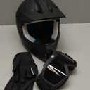 ROOZO Youth Dirt Bike Helmet DOT Certified - Full Face Motorcycle Helmet for Off-Road, ATV, Street Riding, Includes Adjustable Goggles & Protective Gloves (Small, BLACK)