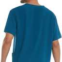 Scrub Top for Men - Stretch V-Neck Scrubs with 3 Pockets, Anti-Wrinkle (Teal, XL)