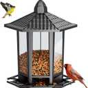 Birdream Hanging Bird Feeders, Retro Pagoda Design Fun Installation Squirrel Proof Bird Feeders, Attracting Wild Birds Chickadees Goldfinches Cardinals Finches and Sparrows - Black (1 Pack)