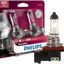 Philips Automotive Lighting H11 VisionPlus Deluxe Upgrade Automotive Replacement Headlight Bulb, for High Beam, Low Beam, and Fog Positions (Pack of 2)